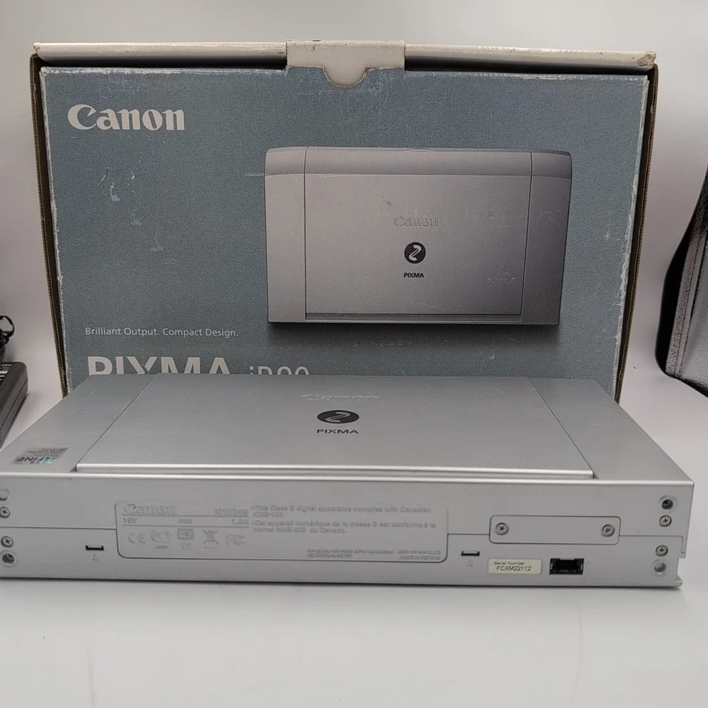 Canon Picma IP90V Photo Inkjet Printer Cord & Manual, CD - Turns On  -Untested -